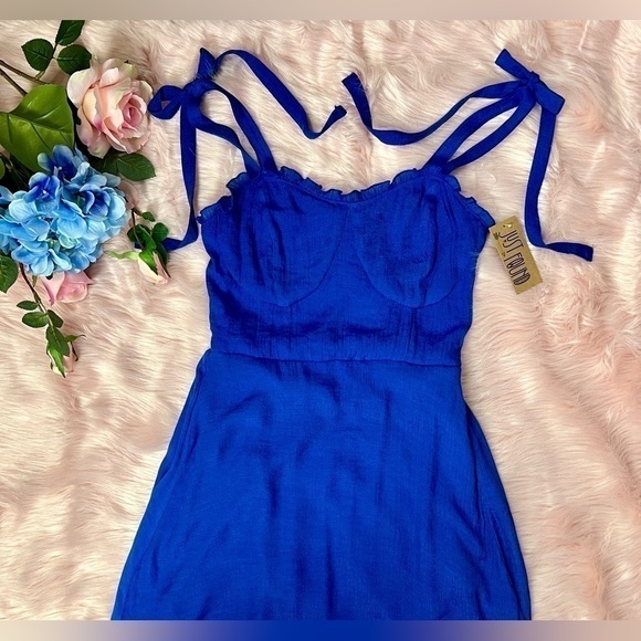 Royal Blue Boho Maxi Sun Dress Sz M by Just Found - Picture 6 of 11